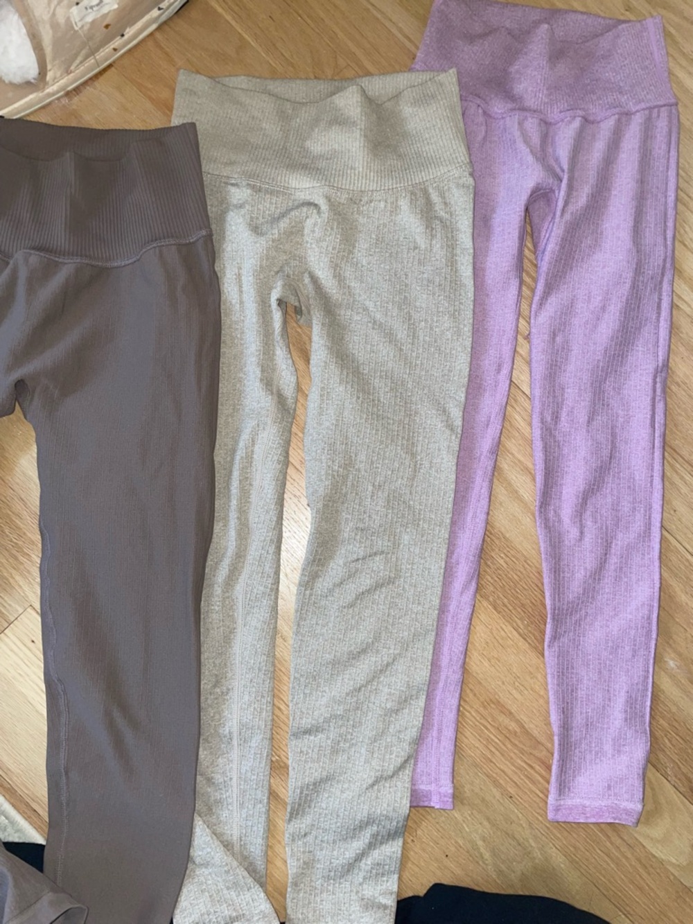Two Piece Ribbed Exercise Outfit Pink - Picture 4 of 4
